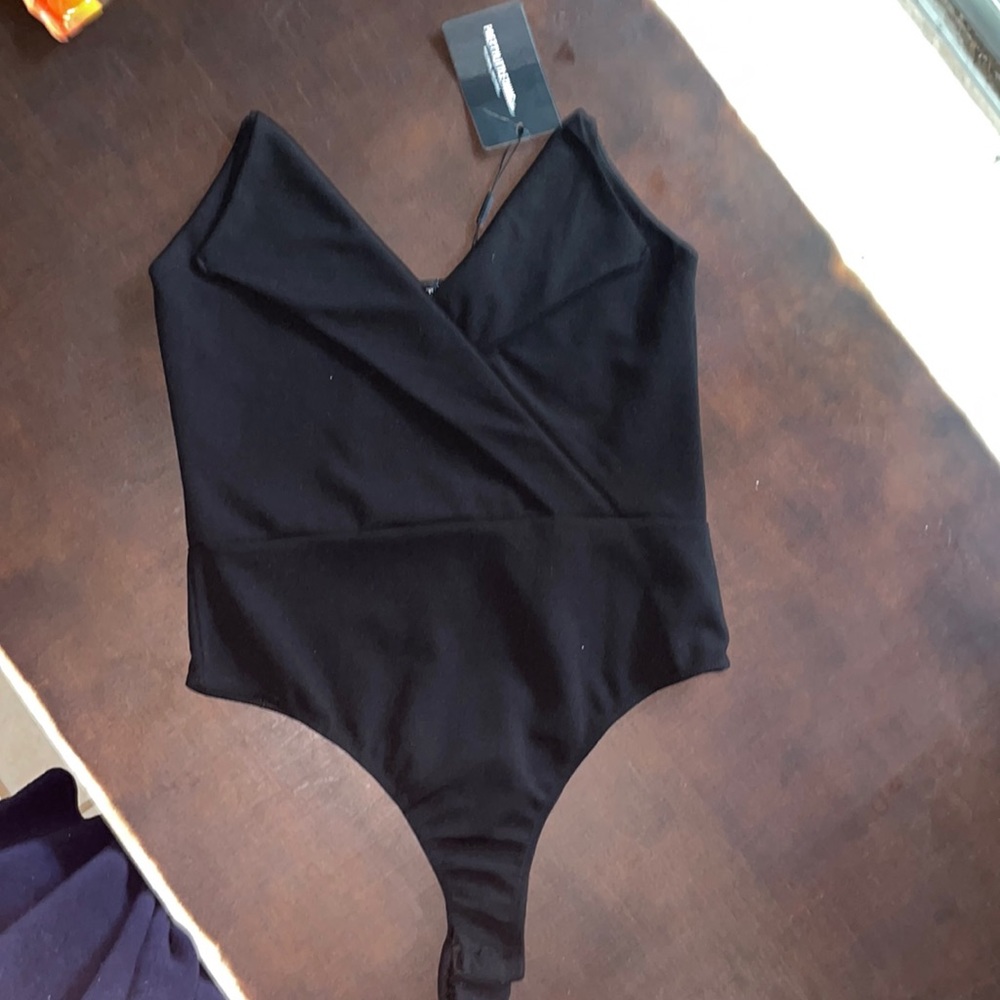 Strapless black bodysuit